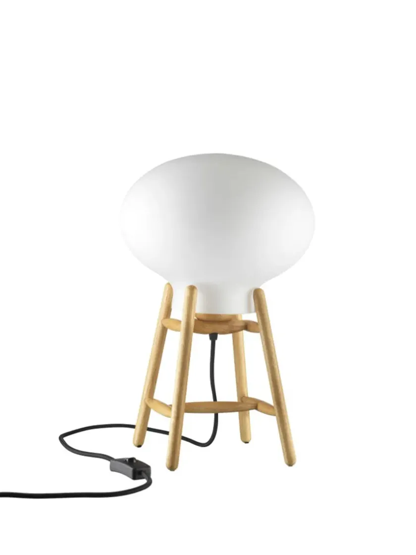 FDB Møbler U4 Hiti Bordlampe, klart glas/eg fra> Spots