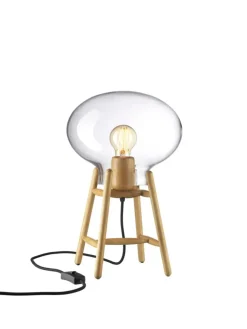 FDB Møbler U4 Hiti Bordlampe, klart glas/sort eg fra> Spots