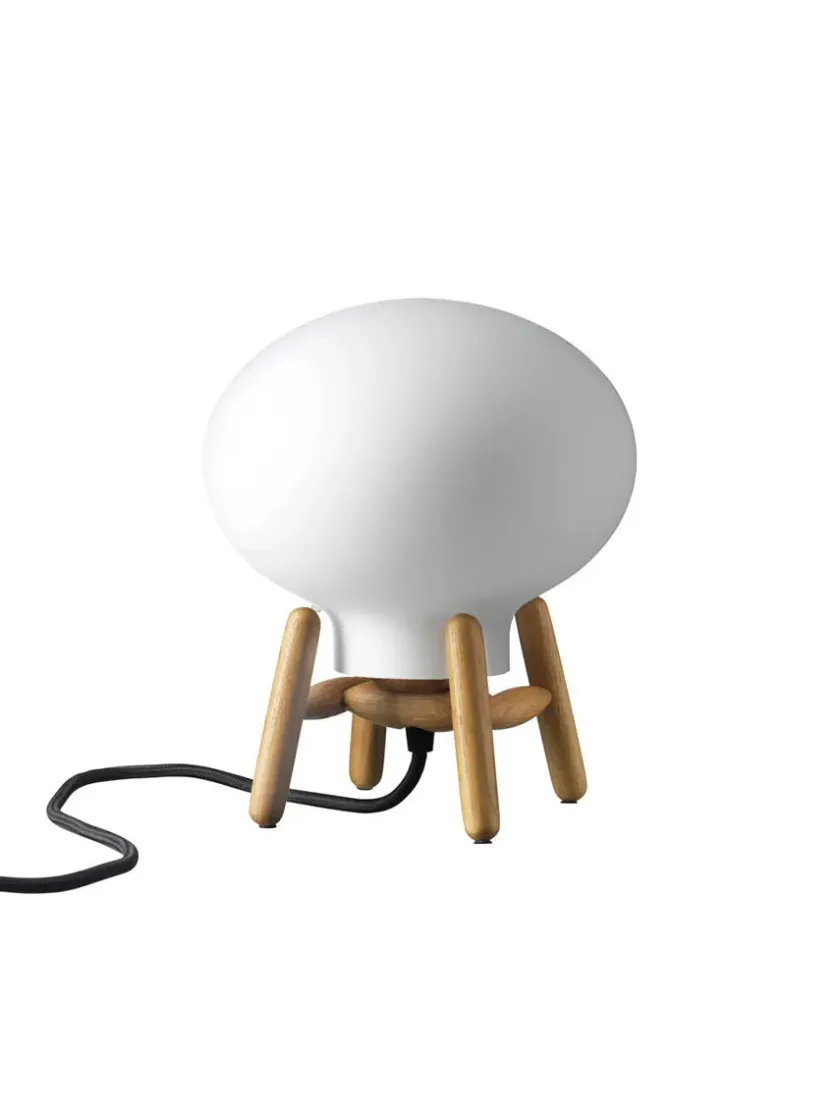 FDB Møbler U6 Mini Hiti Bordlampe, opalt glas/eg fra> Spots