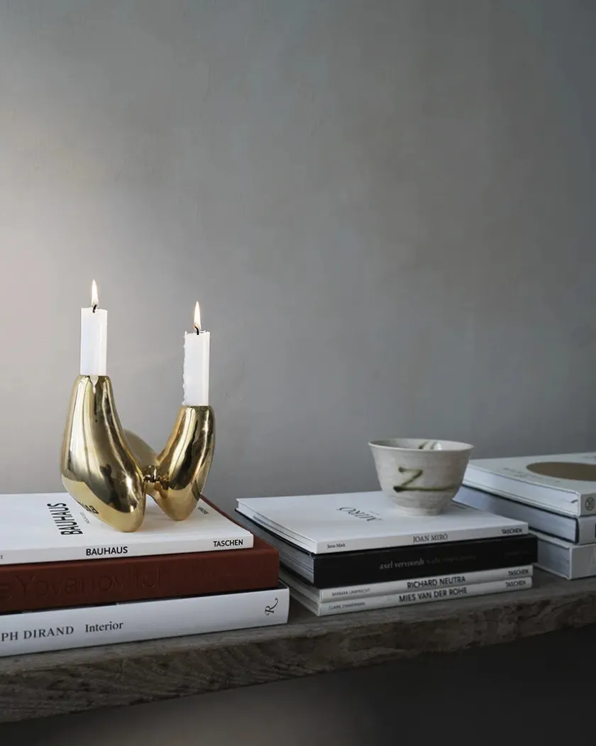 Hein Studio Unity Candleholder, silver fra> Lysestager