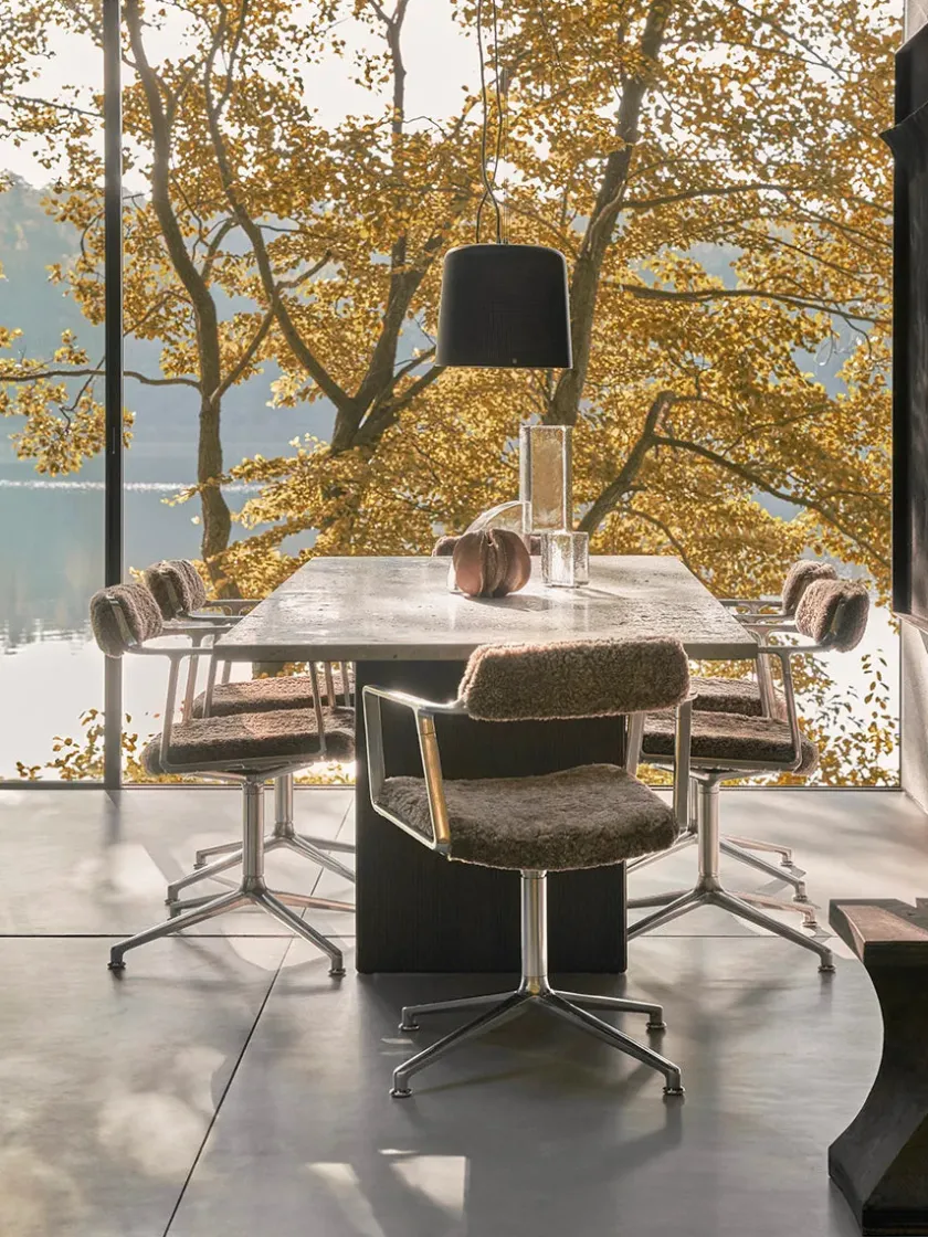Vipp 452 Swivel Chair, bosco grøn læder fra> Spisebordsstole