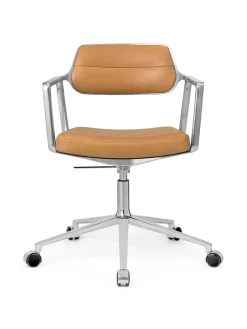 Vipp 453 Swivel+ Chair m/hjul, camel læder fra> Kontorstole