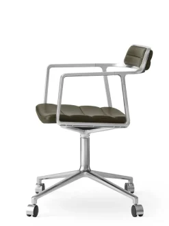 Vipp 452 Swivel Chair m/hjul, sort læder fra><noscript><img width=