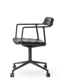 Vipp 452 Swivel Chair m/hjul, sort læder fra><noscript><img width=