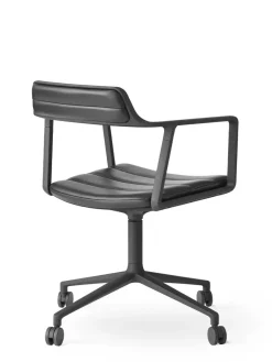 Vipp 452 Swivel Chair m/hjul, sort læder fra><noscript><img width=
