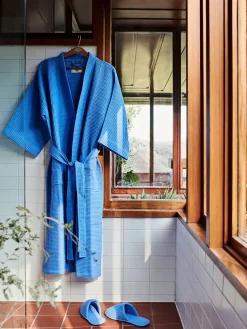 HAY Waffle Badekåbe, dusty blue multi fra><noscript><img width=