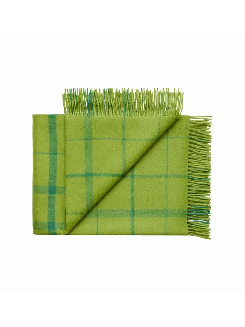 Silkeborg Uldspinderi Warp & Weft Plaid, lime/grass fra> Puder Og Plaider