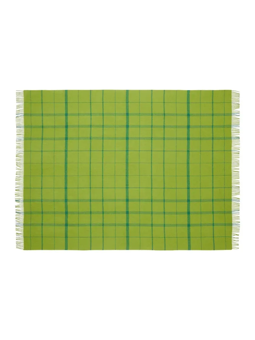 Silkeborg Uldspinderi Warp & Weft Plaid, lime/grass fra> Puder Og Plaider