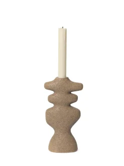 Ferm Living Yara Candle Holder Large, dark sand fra> Lysestager