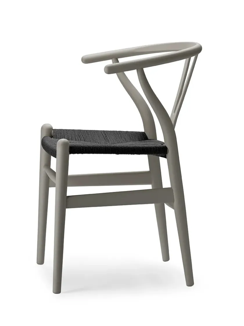 Carl Hansen & Søn Y-stol CH24 Soft Anthracite Grey med sort flet af Hans J. Wegner> Spisebordsstole