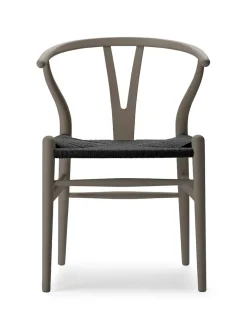 Carl Hansen & Søn Y-stol CH24 Soft Anthracite Grey med sort flet af Hans J. Wegner><noscript><img width=