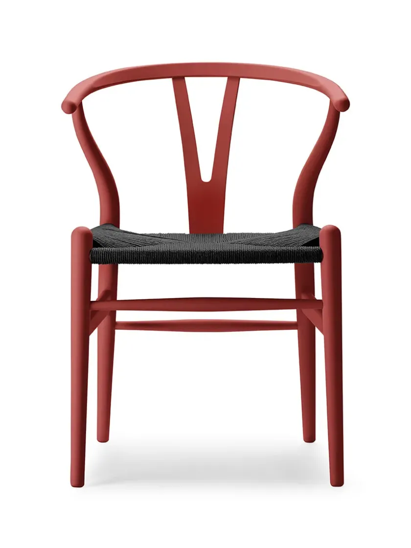 Carl Hansen & Søn Y-stol CH24 Soft Black med sort flet af Hans J. Wegner> Spisebordsstole