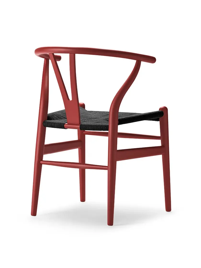 Carl Hansen & Søn Y-stol CH24 Soft Black med sort flet af Hans J. Wegner> Spisebordsstole