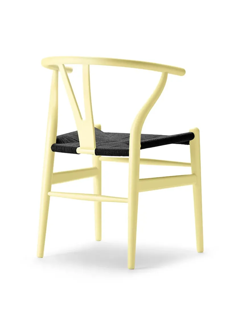Carl Hansen & Søn Y-stol CH24 Soft Black med sort flet af Hans J. Wegner> Spisebordsstole
