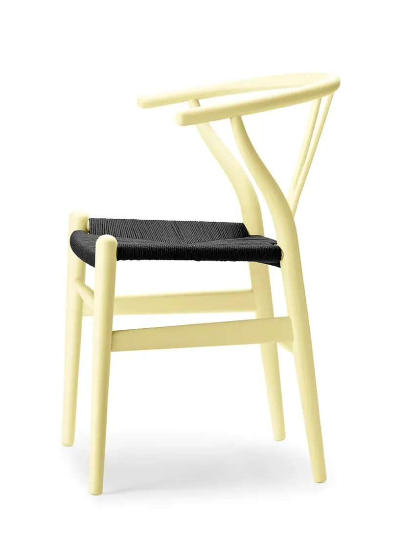 Carl Hansen & Søn Y-stol CH24 Soft Black med sort flet af Hans J. Wegner> Spisebordsstole