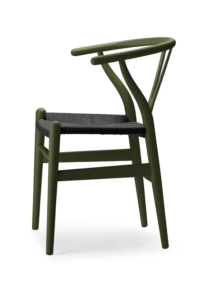 Carl Hansen & Søn Y-stol CH24 Soft Black med sort flet af Hans J. Wegner> Spisebordsstole