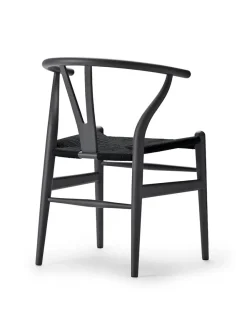 Carl Hansen & Søn Y-stol CH24 Soft Black med sort flet af Hans J. Wegner><noscript><img width=