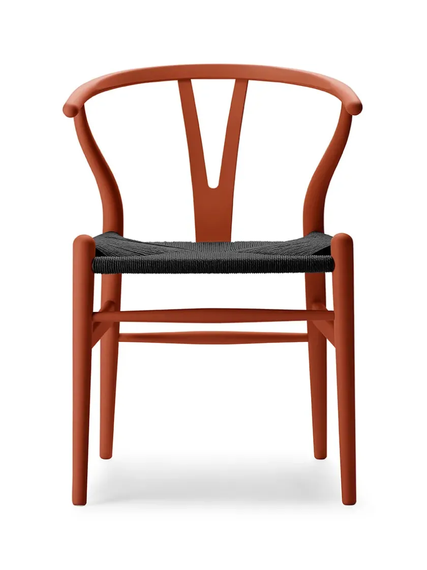 Carl Hansen & Søn Y-stol CH24 Soft Black med sort flet af Hans J. Wegner> Spisebordsstole