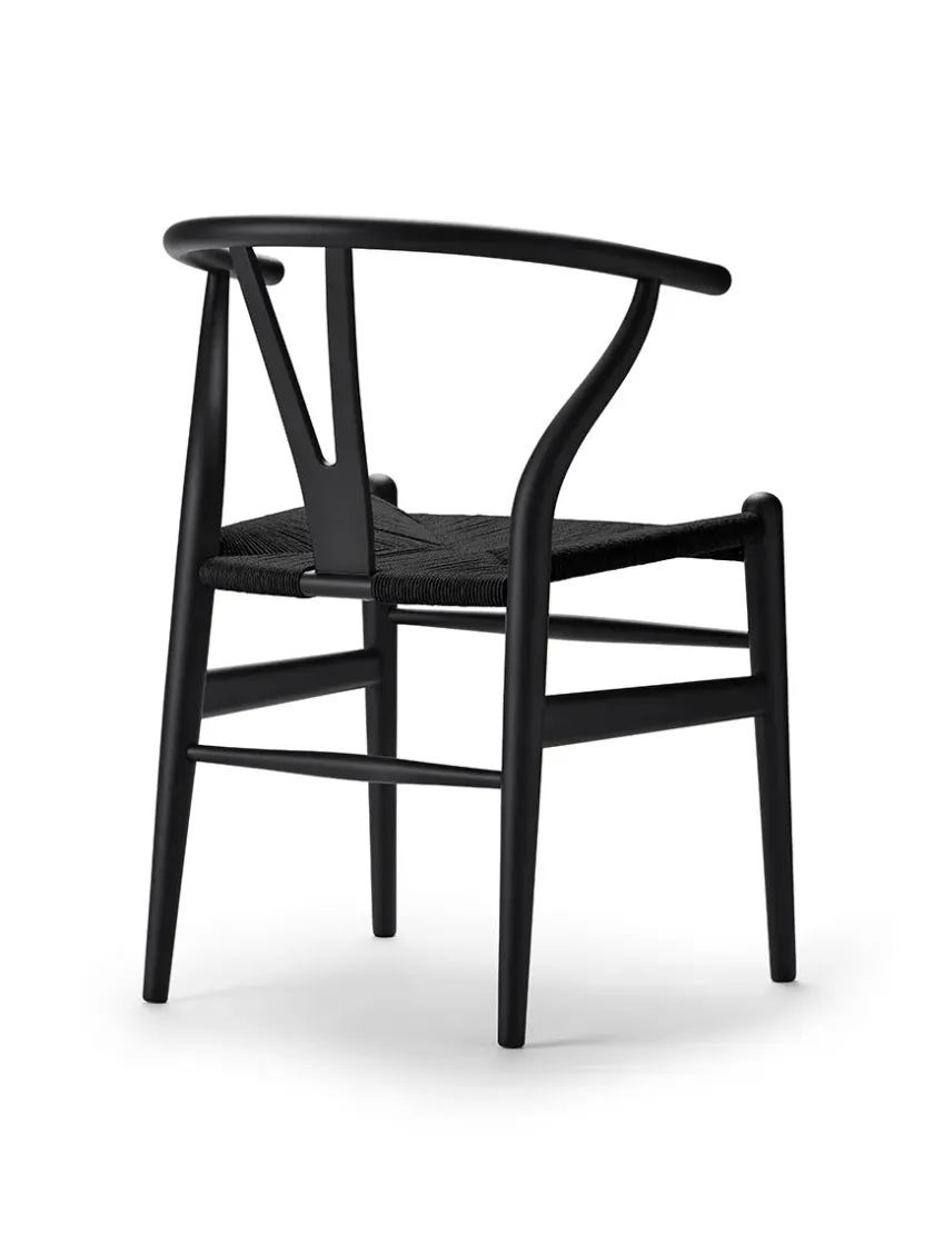 Carl Hansen & Søn Y-stol CH24 Soft Blue med sort flet af Hans J. Wegner> Spisebordsstole