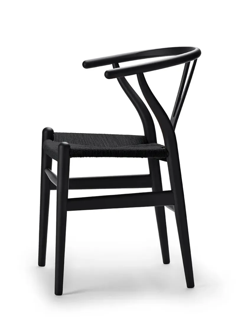 Carl Hansen & Søn Y-stol CH24 Soft Pewter med sort flet af Hans J. Wegner> Spisebordsstole