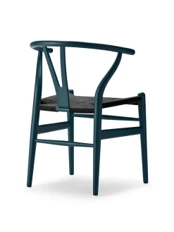 Carl Hansen & Søn Y-stol CH24 Soft Silver Grey med sort flet af Hans J. Wegner><noscript><img width=