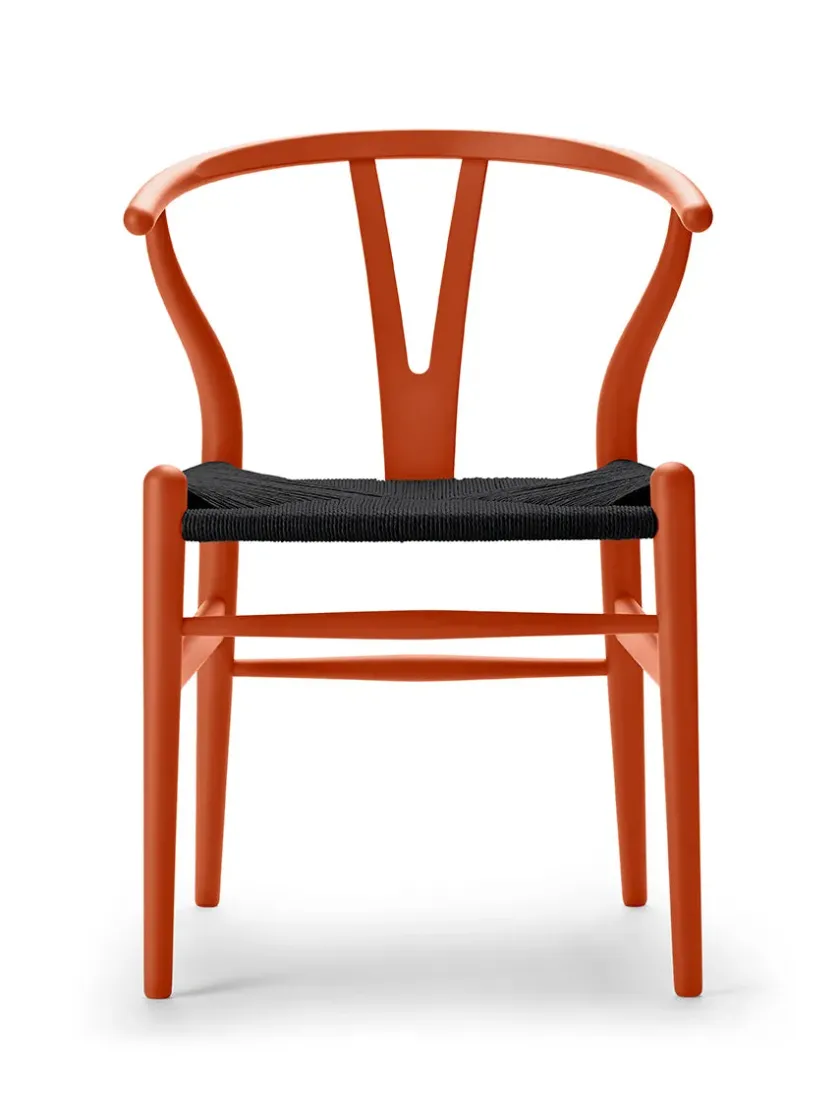 Carl Hansen & Søn Y-stol CH24 Soft Silver Grey med sort flet af Hans J. Wegner> Spisebordsstole