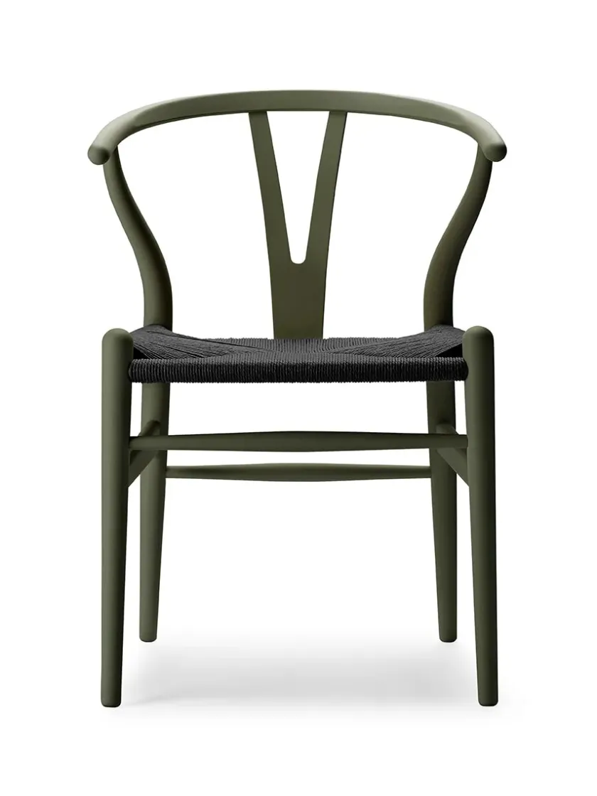 Carl Hansen & Søn Y-stol CH24 Soft Silver Grey med sort flet af Hans J. Wegner> Spisebordsstole