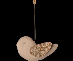 Maileg Fabric ornament, Fugl marmor latte fra> Juletræspynt