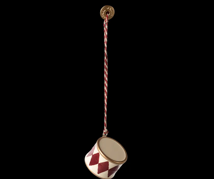 Maileg Metal ornament, stor tromme - Rød fra> Juletræspynt