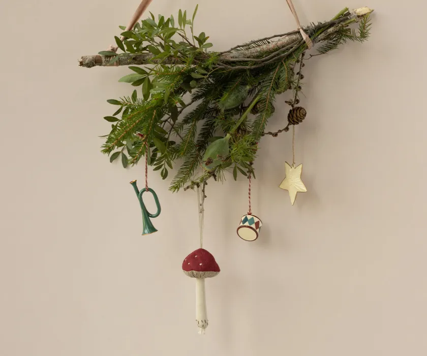 Maileg Metal ornament, stor tromme - Rød fra> Juletræspynt