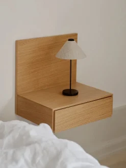 New Works Tana Wall Mounted Nightstand, black stained oak fra> Natborde|Natborde